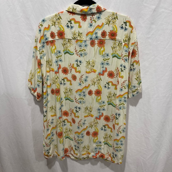 PacSun XL Retro Floral Button Shirt Hippie Pride Rave Festival Vacation Summer - Picture 7 of 12